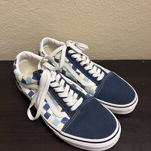 Low top blue lace up vans size 9.5